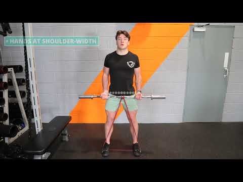 How To Do EZ Bar Curl with Band | Exercise Demo