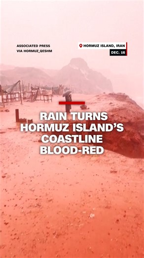 CNN on Instagram: "Seasonal rainfall on Iran's Hormuz Island washes iron-rich soil from its famous Red Beach into the sea, turning the coastline deep crimson."