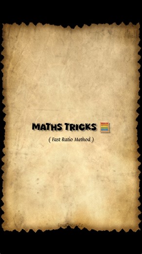 FAST RATIO METHOD 🧮 #ratiotricks #mathstricks #ratiomethod #ratio #maths #shortsfeed #trendingshorts