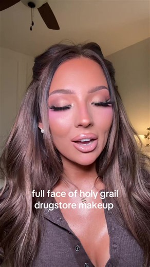 Drugstore makeup has come SUCH a long way and I will forever be a baddie on a budget 💄✨Save this for your next full glam! #makeup #makeuptutorial #makeuphacks #makeupartist #fullglam