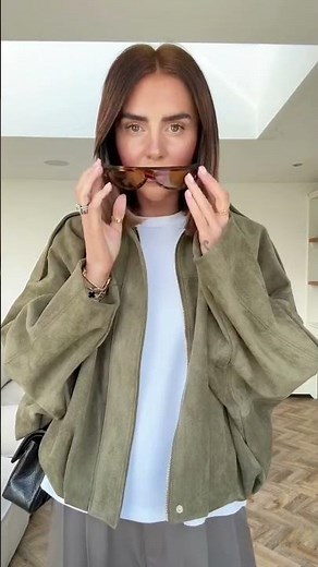 HXAO femmes Bomber veste revers fermeture éclair manches longues