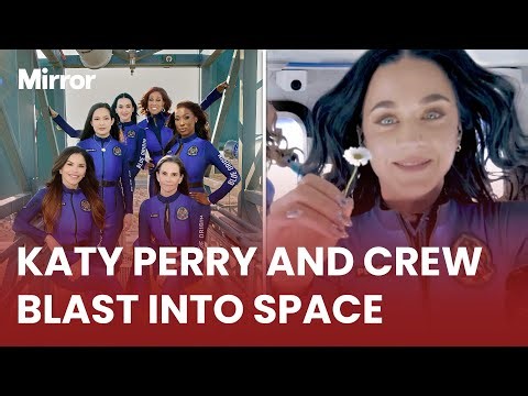 Katy Perry and all-female crew scream as they blast into space