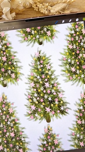 Create a Christmas tree on procreate #christmas #procreate #digitalart #art #christmasart #drawing