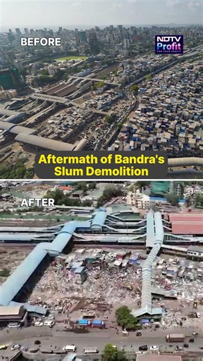 Drone Visuals Highlight The Aftermath of Bandra's Garib Nagar Slum Demolition #shorts #bandra