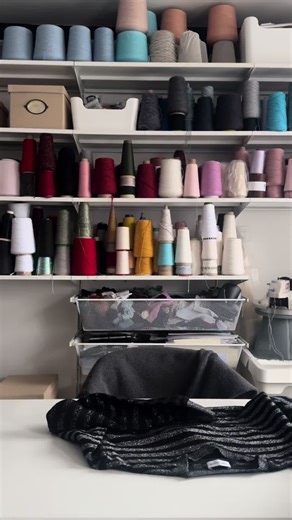 Saint Laurent knit getting a trim replacement because it was too itchy ❤️ #knittersoftiktok #learntoknitwithme #invisiblemend