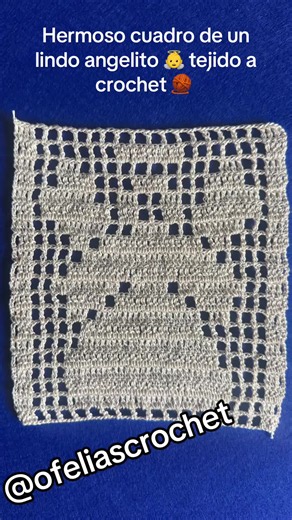 #hermoso cuadro de un angelito 👼 tejido a crochet 🧶 #ideas para hacer una cobija para bebé #manualidades#inspiracion#decoracion