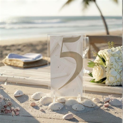 Coastal Table Numbers Printable Template Seashell Table Number for Wedding Instant Download - Etsy