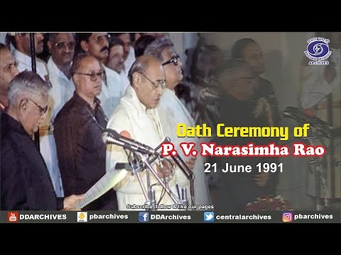 1991 - P. V. Narasimha Rao Oath Taking Ceremony As Prime Minister