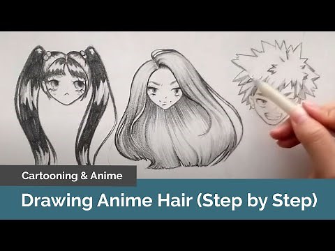 How to Draw (and Shade!) ANIME HAIR in 3 Styles: Female and Male - Drawing Tutorial (step by step)