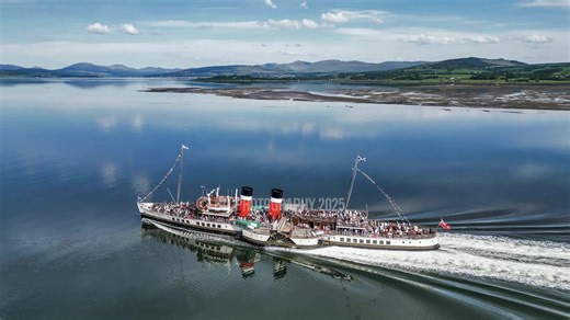 Paddle Steamer Waverley seen around Scotland and Northern Ireland. The last seagoing paddle steamer in the world and pride of Scotland. #pswaverley #waverley #paddlesteamer #paddlesteamerwaverley #cruising #ship #scotland #scottish #caledonia #preservation #historic #clyde #carlingfordlough #warrenpoint #kilkeel #largs #rothesay #isleofbute #dumbarton #portglasgow #northchannel #irishsea #tarbert #lochfyne #viral #scottishtiktok #photography #drone #CapCut