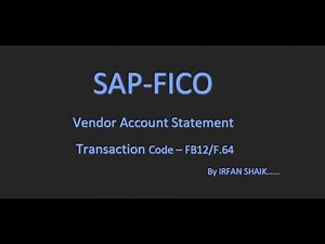 How to Generate the Vendor Account Statement in SAP