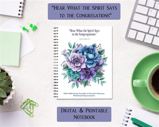 JW Circuit Assembly Notebook 2025-2026, Watercolor Floral (digital and Printable Book) - Etsy