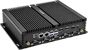 WEIDIAN Mini PC Windows 11 Pro, Fanless PC i5, Fanless Computer 8GB DDR4 RAM 1TB SSD, Dual RJ45 LAN, HDMI, DP, EDP 4K@60Hz Three Display Outputs, 4USB2.0, 4USB3.0, 6RS232 COM, LPT Port, WiFi, BT4.2