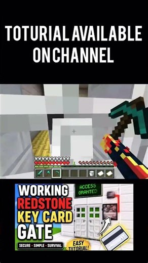 Working Redstone Key Card Gate in Minecraft 🔐 | Easy & Secure Tutorial #minecraft #shorts #ytshorts