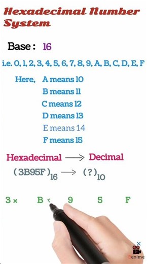 Convert Hexadecimal Number System to Decimal Number System|#youtubeshorts #shorts #viralshorts