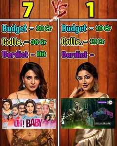 138K views · 2.5K reactions | Samantha Ruth Prabhu  Kajal Agarwal Last 15 Hits And Flops Movies Comparison Battle 勞 #comparison #actressmodel | BITU-4KEditz | Facebook
