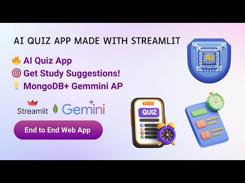 AI Quiz App using Streamlit & Gemmini API | Personalized Study Suggestions | Python ML Project