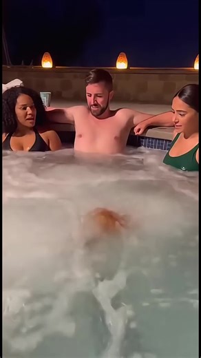 Guy ruins the hot tub session and everyone panics?! #microdrama #chaos #caughtoncamera #viralvideo