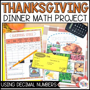 Thanksgiving Math Project - Plan a Thanksgiving Meal Math Activity & Worksheets