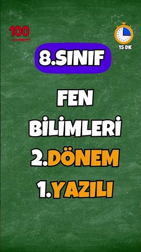 8.SINIF FEN BİLİMLERİ 2.DÖNEM 1.YAZILI || KANALDA!