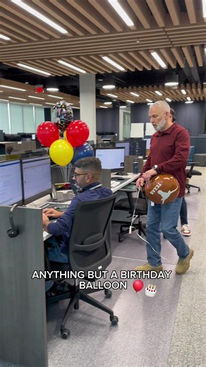 We had to celebrate him in the best way possible! 🤭🎈🙌 #birthday #work #corporatelife #officehumor
