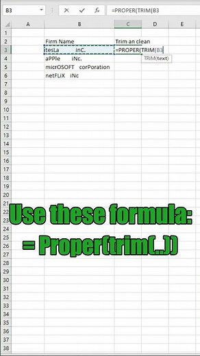 Excel Tip - How to Trim and Clean a Cell with Spaces and Capital Letters