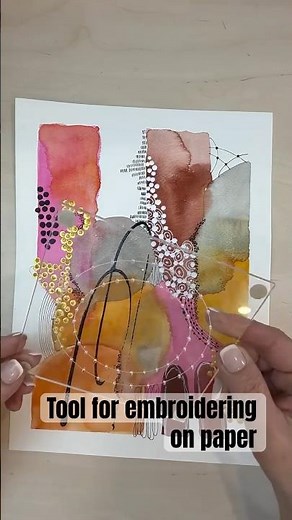 How to embroider on paper #art #easyhandenbroidery #watercolorembroidery #handembroiderypattern