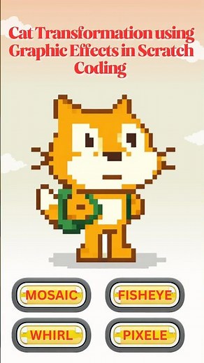 Cat Transformation using Graphic Effects in Scratch Coding #scratch #shorts