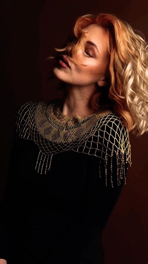 Ukrainian Gold Beaded necklace tutorial from my Beading Club🙏🏻🤍 #beadingtutorial #beading