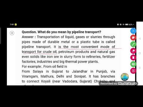 What do you mean by pipeline transport?