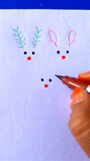 Easy Christmas Reindeer Drawing 🦌🎄 | Step by Step #ReindeerDrawing #ChristmasDrawing #EasyDrawing