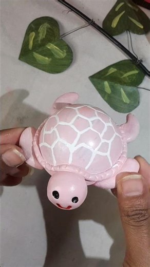 DIY Pink Turtle 🐢😀| #diy #turtle #pinkturtle #clayart #youtubeshorts #shorts #turtlediy #claycrafts