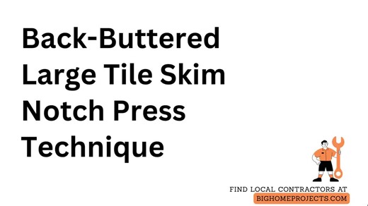 Back-Buttered Large Tile Skim Notch Press TechniqueBack buttering large format tiles for bathroom floors improves thinset coverage and prevents hollow spots by applying a skim coat and notched… | Big Home Projects