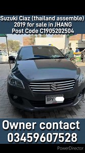 1.3K views | Suzuki Ciaz (thailand assemble) 2019 for sale in JHANG Post Code C1905202504 | Pakistan Cars Sale Purchase | Facebook