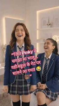 स्कूल के गेट पर Pinky का भालू से सामना 😂 | New School Comedy#shorts