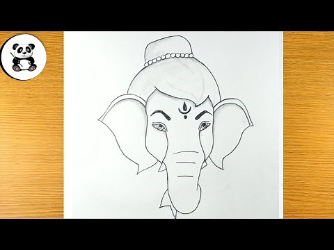 Cute ganpati bappa face pencildrawing for beginners | ganesha drawing @TaposhiartsAcademy