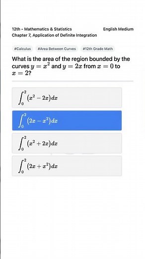 Calculus Area Between Curves 12th Grade Math