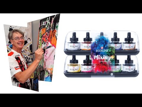 Ecoline Brush Pen and Liquid Watercolor Demonstration Modern Watercolor Techniques