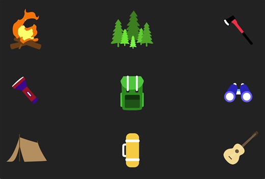 Camping and Outdoor Activity Icons