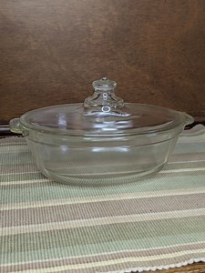 Vintage Pyrex Clear Glass Casserole Dish With Lid: 1-qt Ovenware - Etsy
