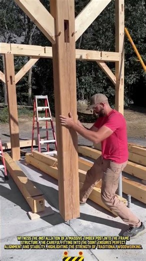 Wooden Structure Installing Process for Perfect Alignment #dailywork #timberframe