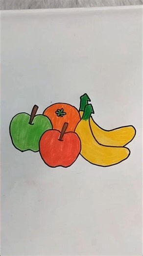 Fruits drawing for kids | How to draw a Fruits #shorts #drawing #art #trending #viral #fruit #fruits