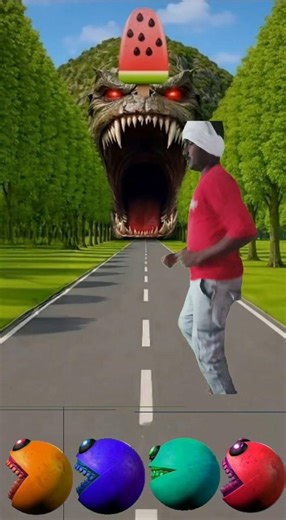 wait me jump on new colour monster Pac-Man vs green monster Pac-Man 🦁🦁🦁🦁