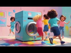 A song about washing machines! | Spin spin wash! | Washing Machine Song, sensory fun!