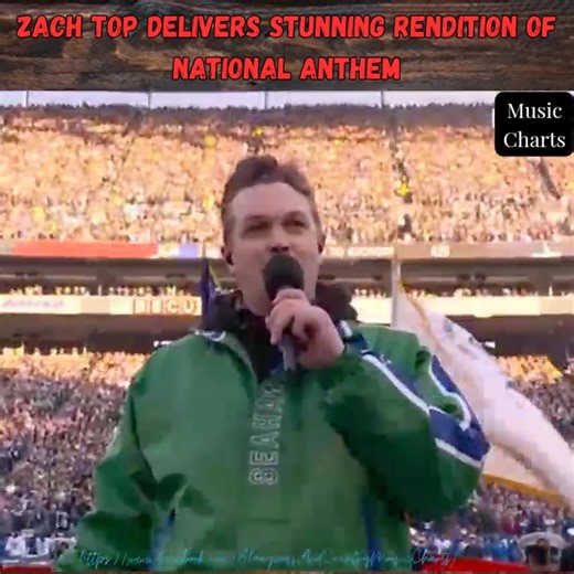 Zach Top delivered a stunning rendition of the National Anthem, keeping it pure and heartfelt. No over-singing, no shortcuts — just respect for the song and the moment. This one gave goosebumps. | Music Charts