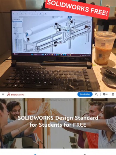 Replying to @abdulrohman1469 simak biar bisa dapetin solidworks free 🫵 #cad #solidworks #inventor #engineering #engineeringdesign