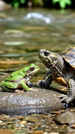 Turtle and Frog Friendship Story by the Jungle River 🐢🐸