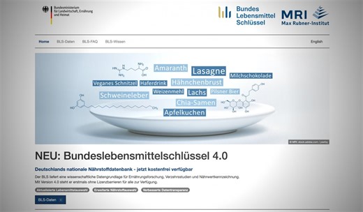 Bundeslebensmittelschlüssel 4.0: Nutrient database now publicly available