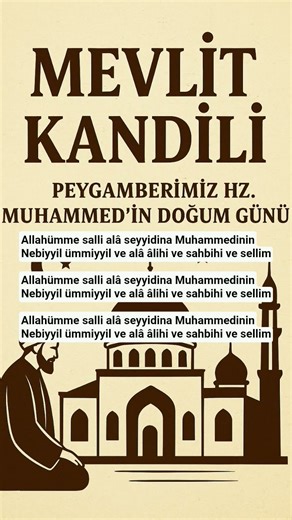 Mevlit kandili Salat selam sana Ey Nebi 🤲🌙💫 #dua #amin