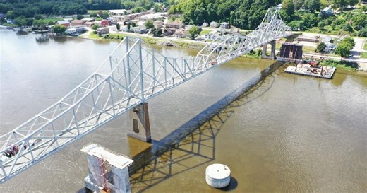 Implosion takes down a nearly century-old Mississippi River bridge